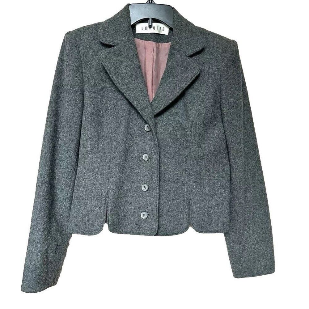David Hayes Imagine Blazer Womens Small Gray Wool Career Academia Soft Power